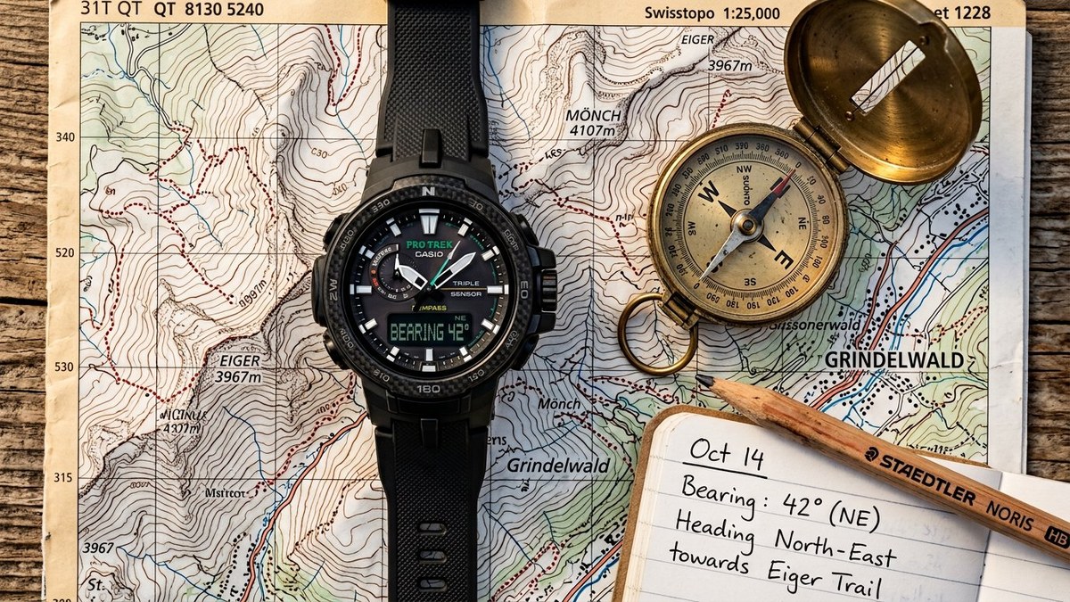 Как пользоваться цифровым компасом в часах Casio Pro Trek и G-Shock и настроить склонение